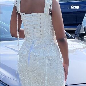 Nigerian Handmade handbeated pearl Brides dress/Birthday Dress/Prom dress